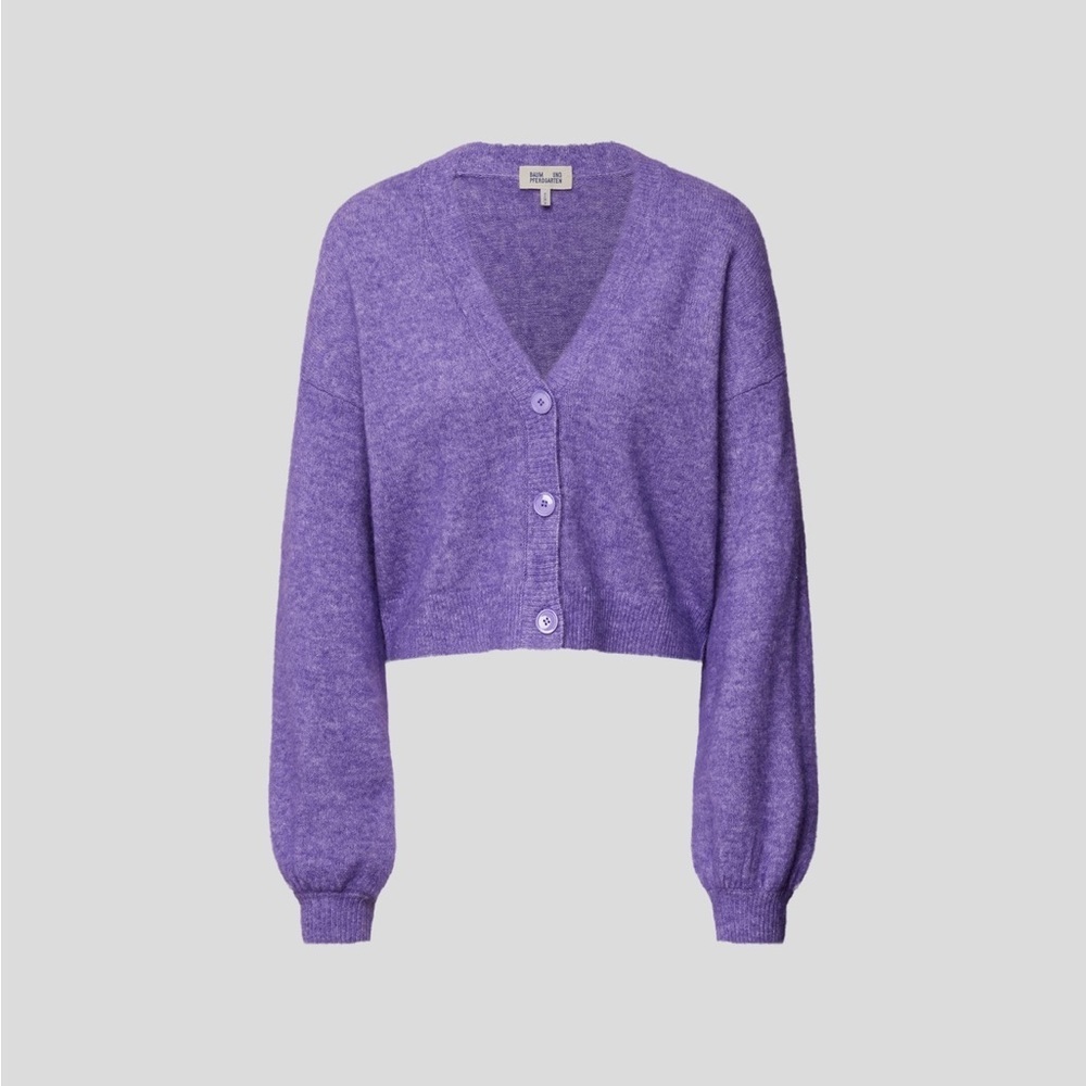 Cropped V-Neck Button Cardigan Sweater